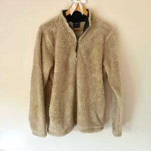 Charles River Sherpa Fleece Light Tan Quarter Zip Pullover Sweater